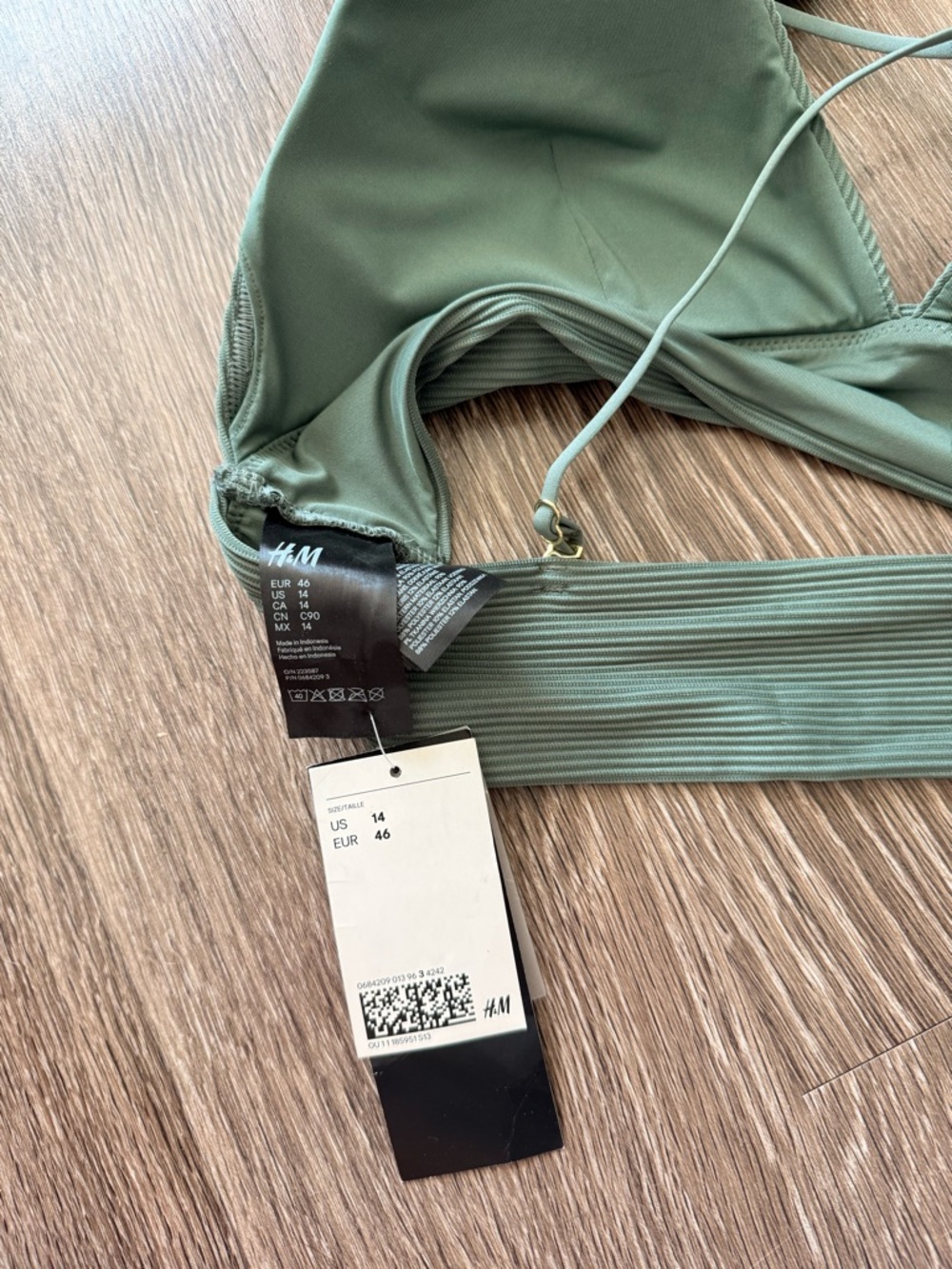 H&M Olive Green Ribbed Bikini Set - Picture 2 of 7